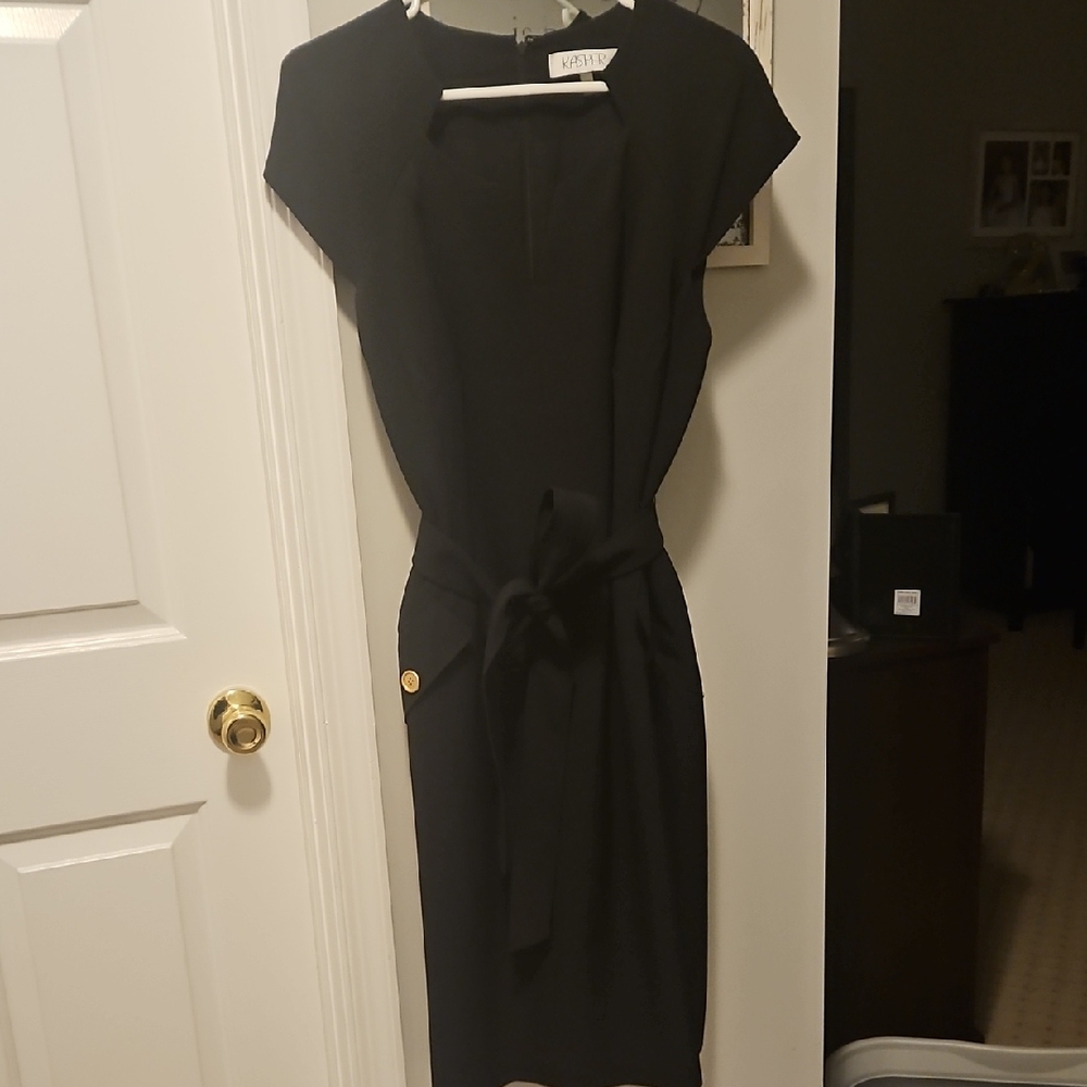 Kasper Elegant Black Midi Dress